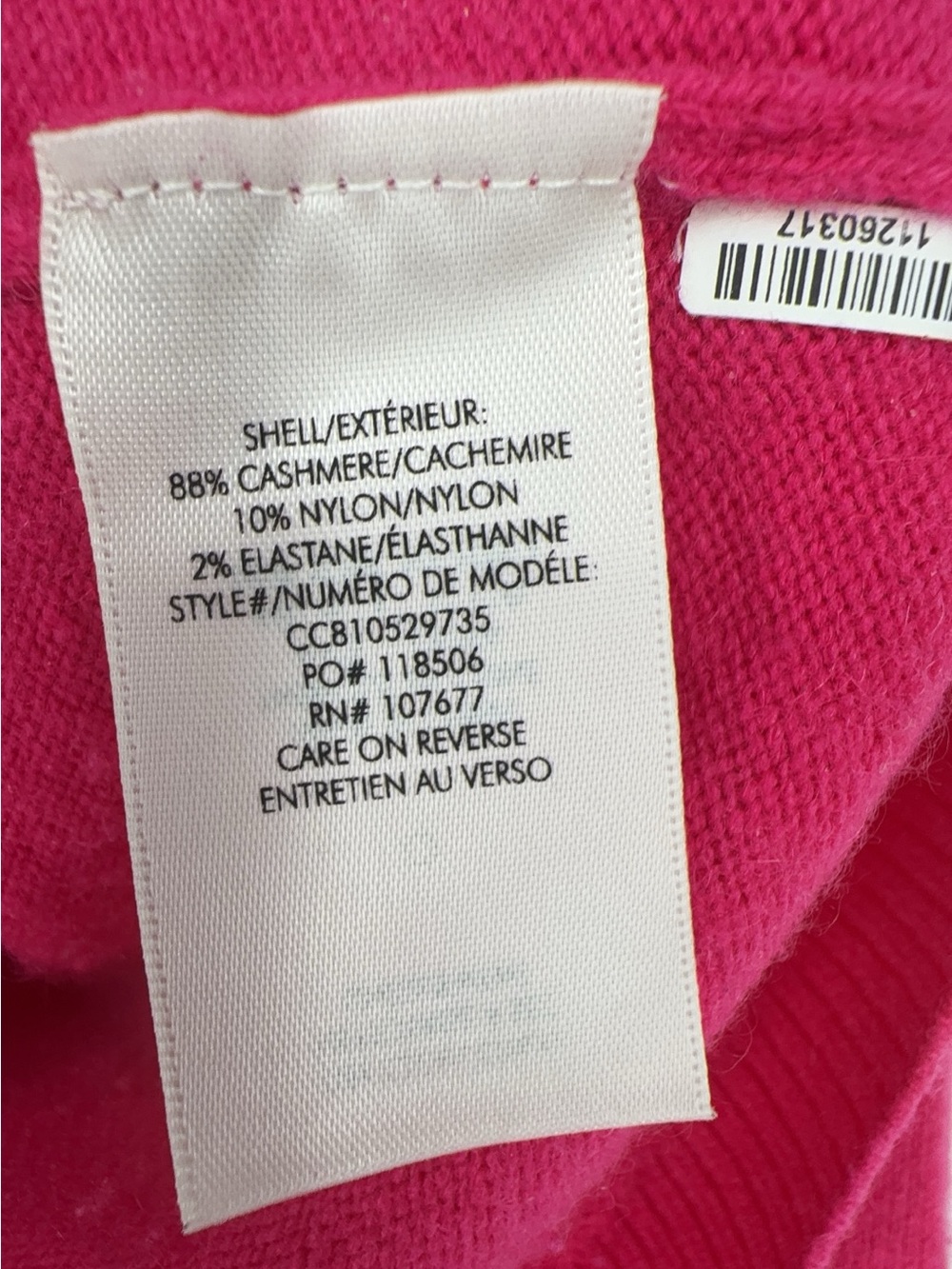 Alice + Olivia Hot Pink Cashmere Cropped Sweater Size s - Picture 4 of 7